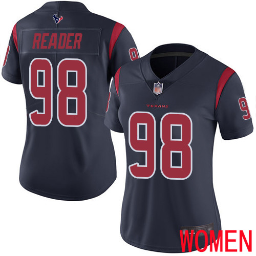 Houston Texans Limited Navy Blue Women D J  Reader Jersey NFL Football #98 Rush Vapor Untouchable->women nfl jersey->Women Jersey